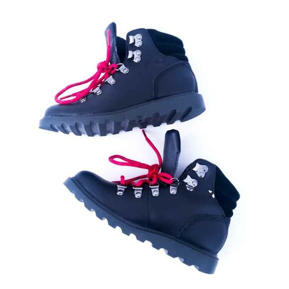 New SOREL ANKLE BOOTS YOUTH MADSON HIKER WATERPROOF BLACK BOYS Size 1 Leather - Picture 5 of 6